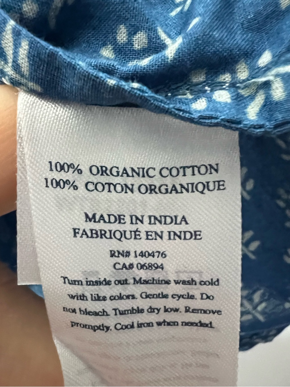 Faherty Lyla Top Organic Cotton Indigo Gobo Floral Print NEW - Picture 14 of 15